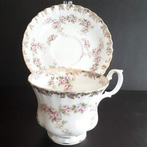 Vintage Royal Albert Dimity Rose teacup and saucer fine bone china
